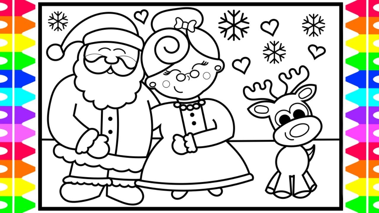 How to draw santa claus and rs claus step by step for kids santa and rs claus coloring pages