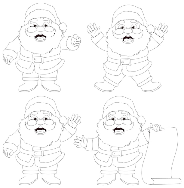 Page kids favorite santa claus coloring scene images