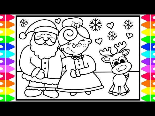 How to draw santa claus and rs claus step by step for kids santa and rs claus coloring pages