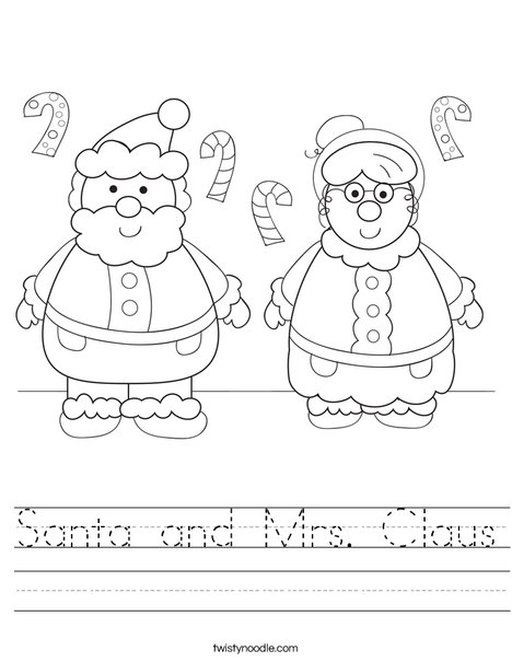 Santa and mrs claus worksheet