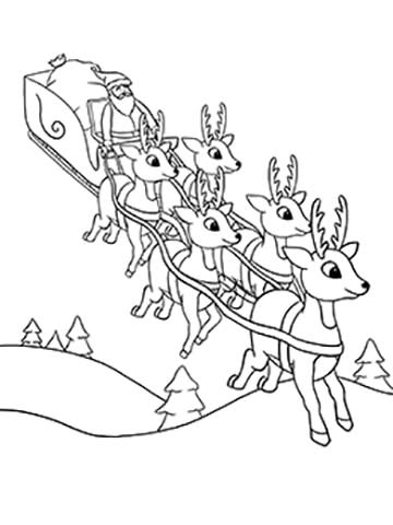 Reindeer coloring pages to print before christmas eve