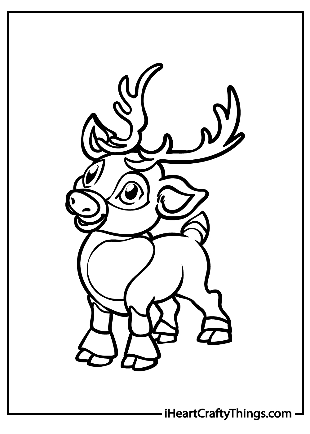 Christmas reindeers coloring pages free printables