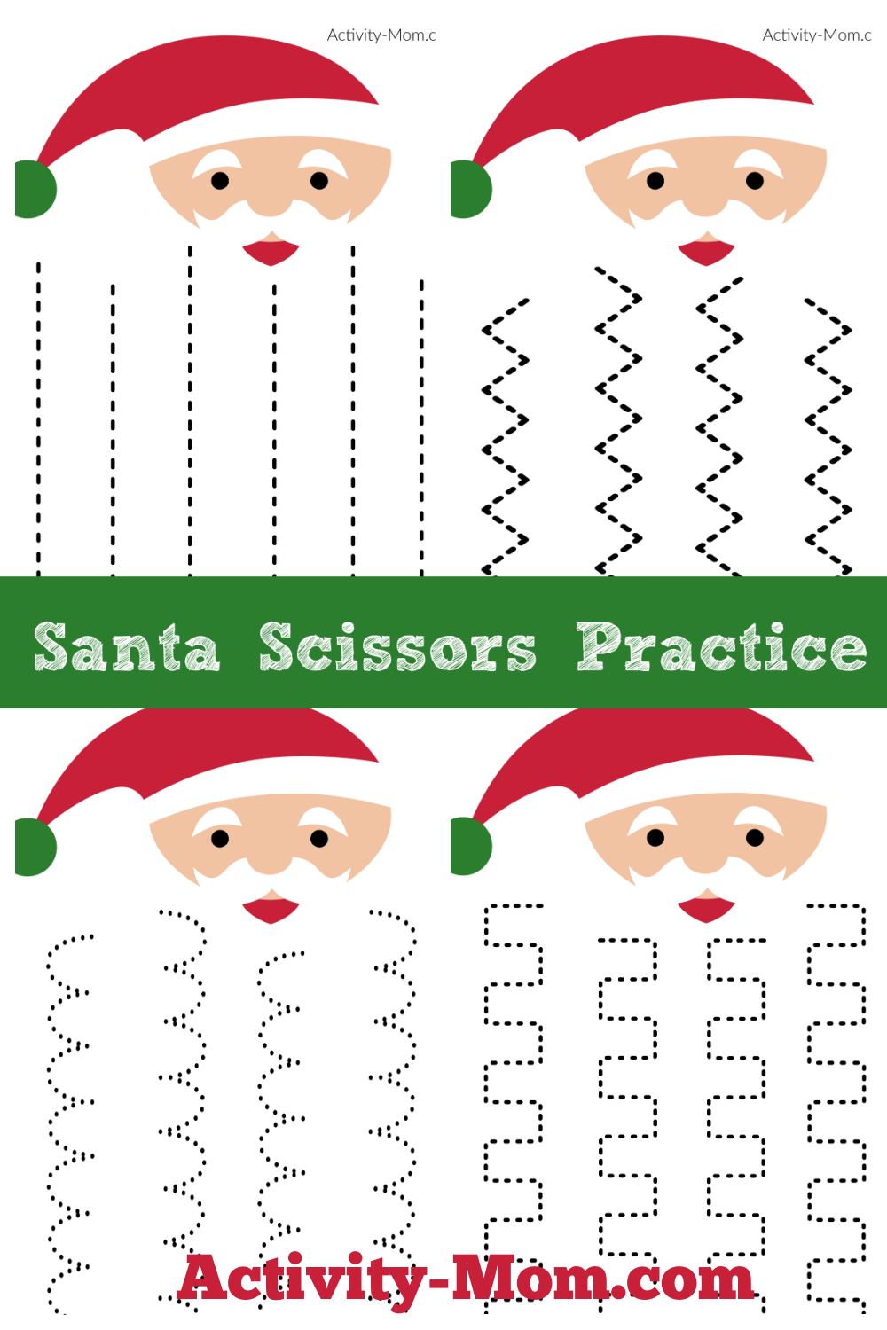 Santa beard cutting practice free printable