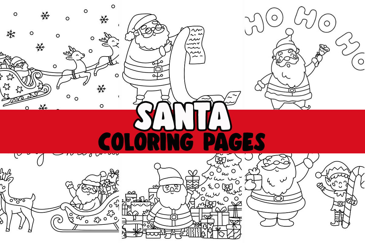 Santa coloring pages free printables