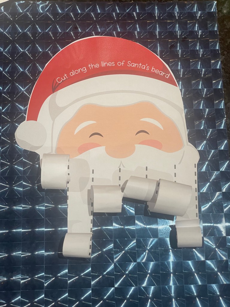 Santa beard cutting printable pages of free christmas scissor skills