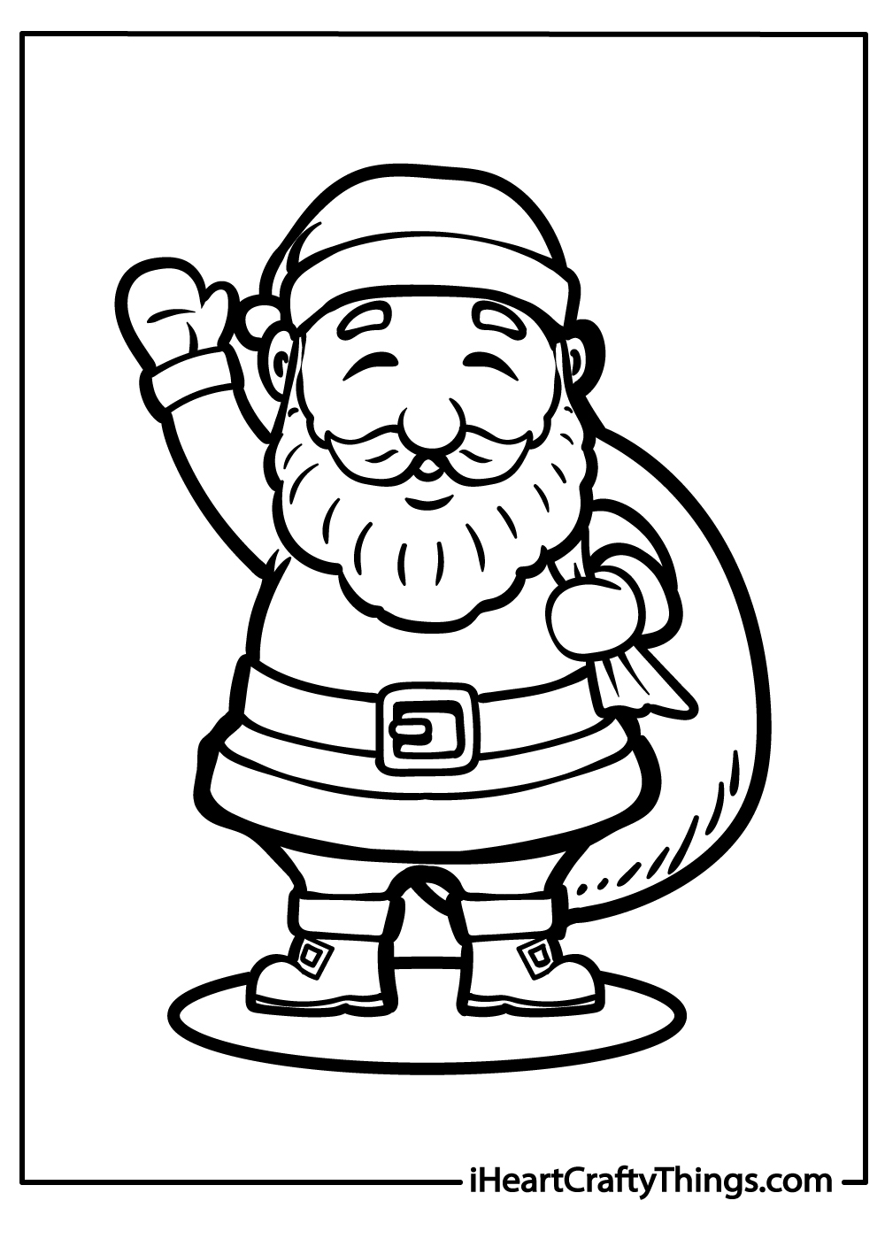 Cute santa christmas coloring pages free printables