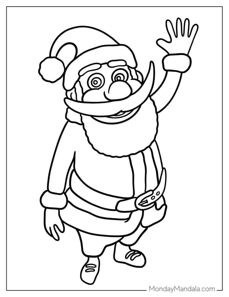 Santa coloring pages free pdf printables