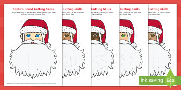 Santas beard cutting skills activity