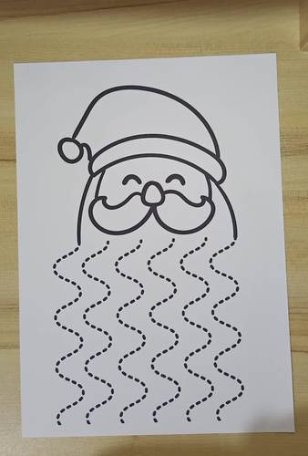 Santas beard cutting worksheets christmas cut activities scissor skills craft