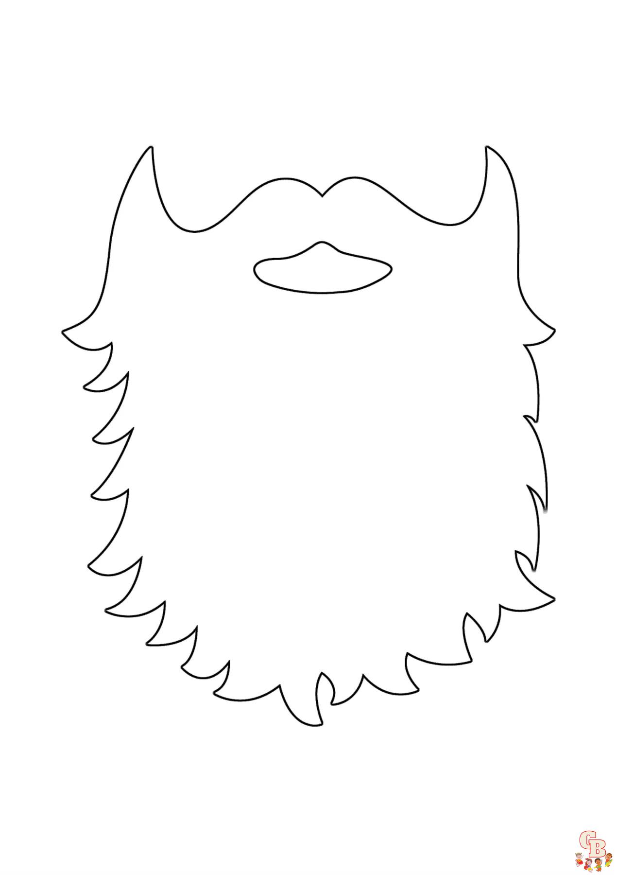 Beard coloring pages for kids and adults