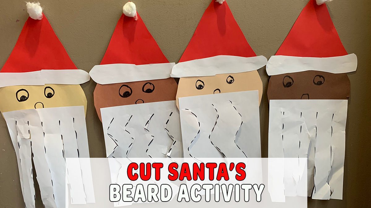 Cut santas beard fine motor activity