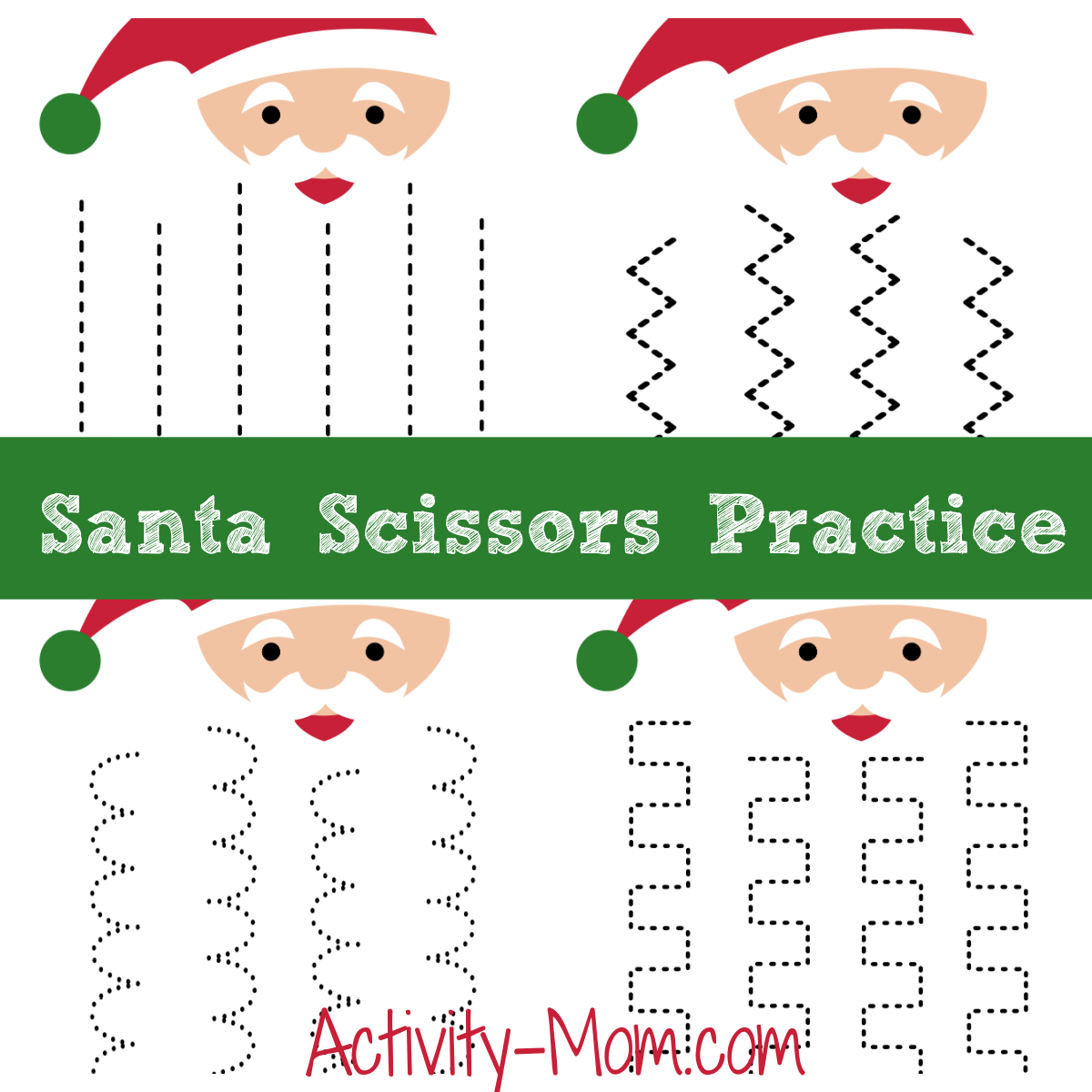 Santa beard cutting practice free printable