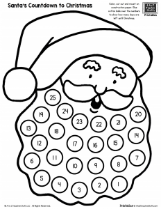 Santa countdown to christmas a to z teacher stuff printable pages and worksheets