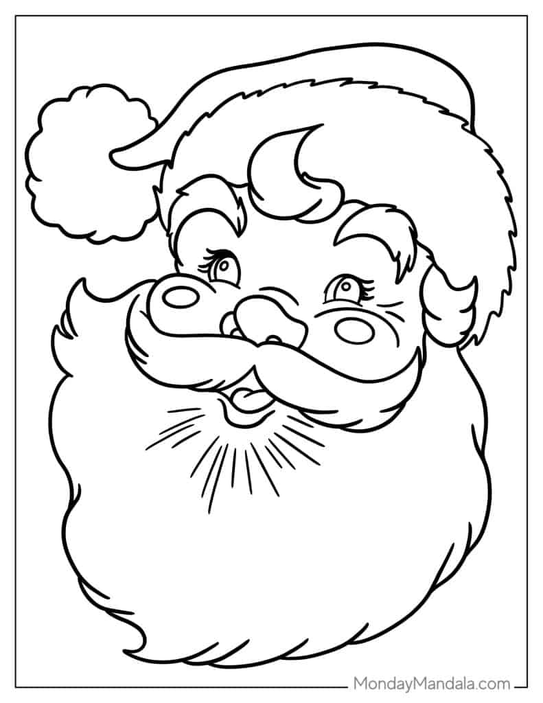 Santa coloring pages free pdf printables