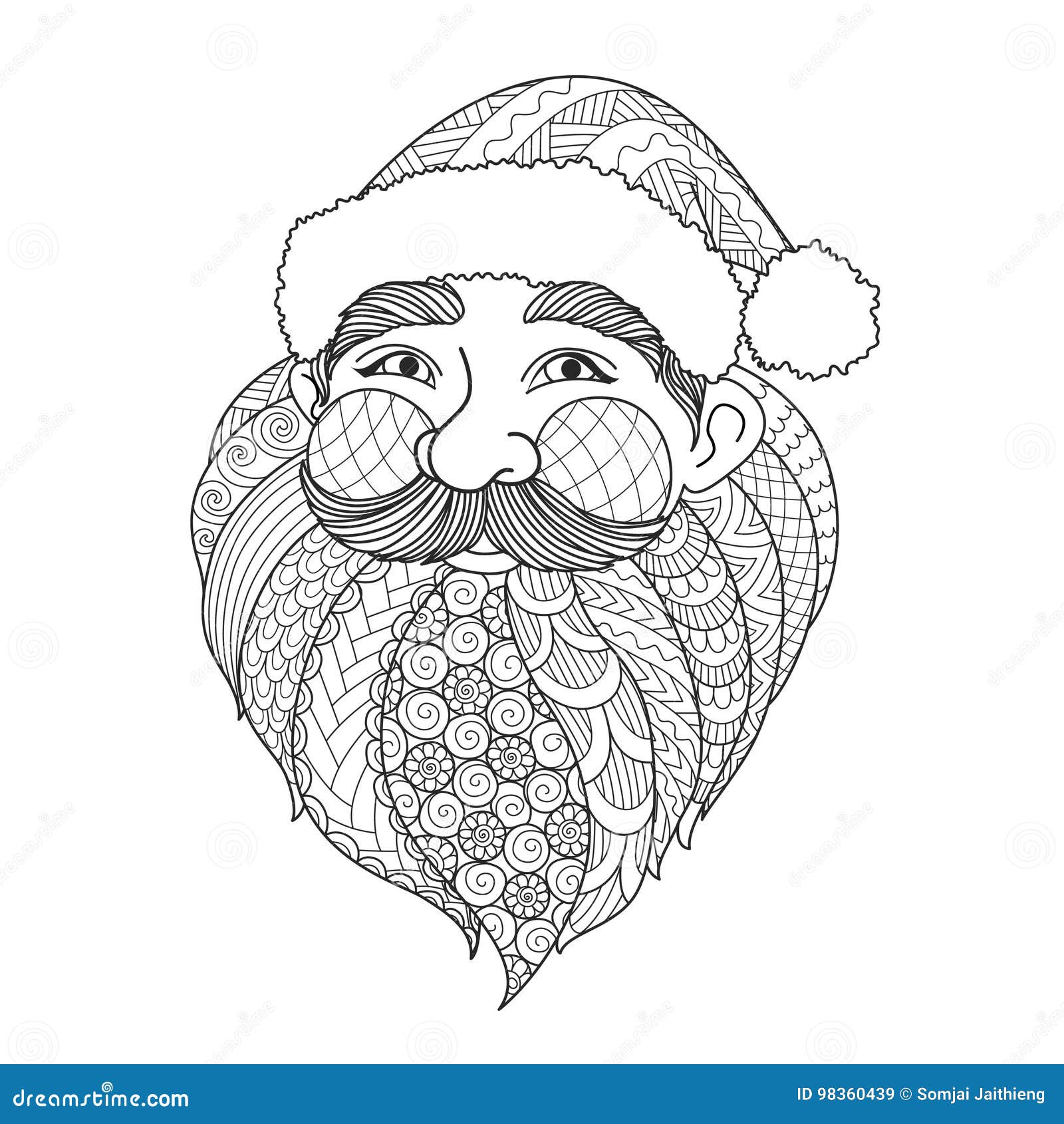 Santa coloring page adult stock illustrations â santa coloring page adult stock illustrations vectors clipart