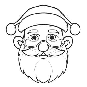 Santa face coloring page with beard outline sketch drawing vector bear drawing wing drawing santa drawing png and vector with transparent background for free download