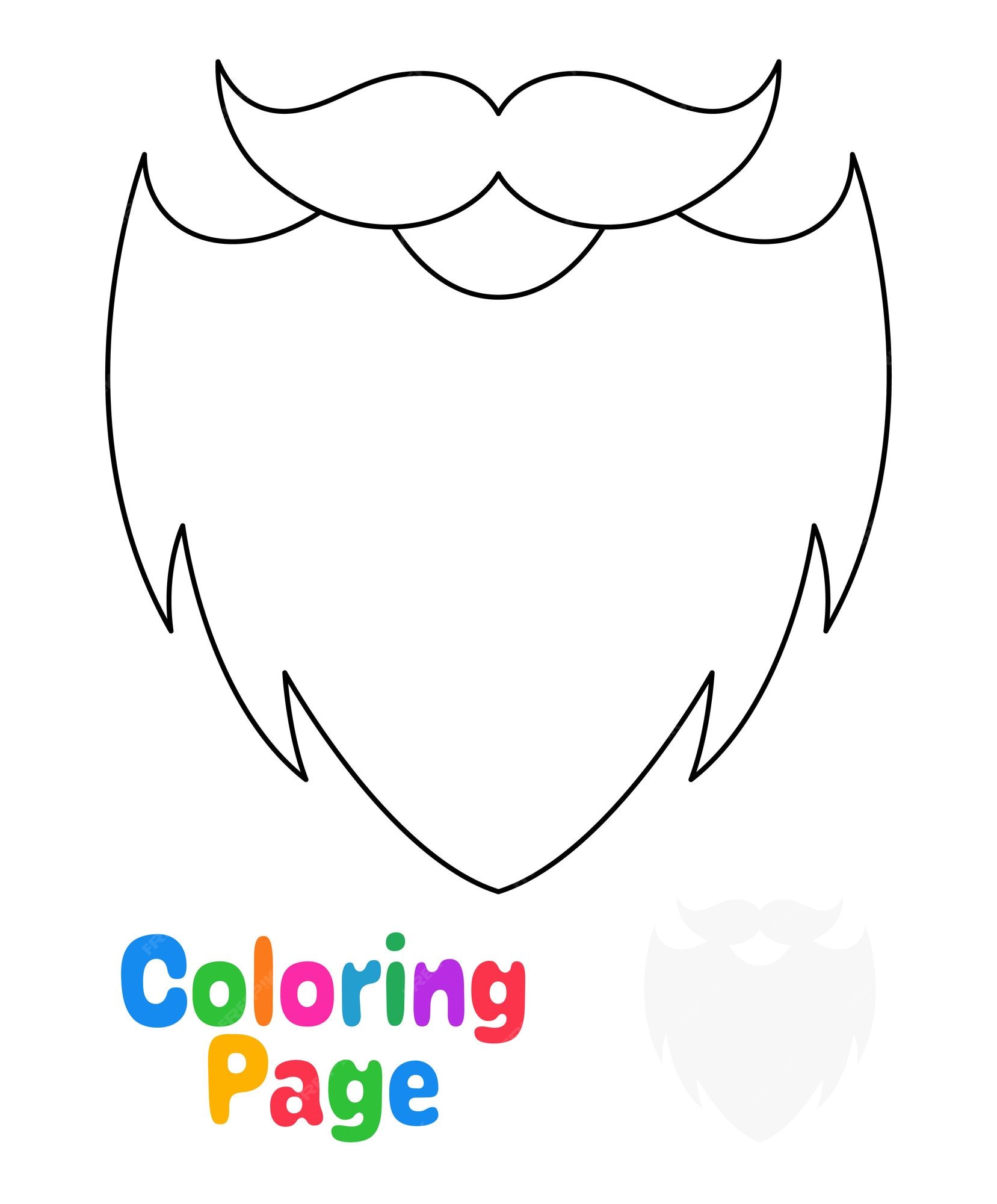 Premium vector coloring page with beard for kids