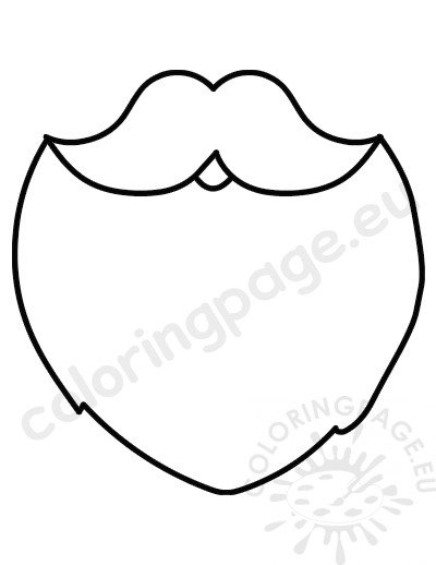 Mustache and beard santa claus template coloring page