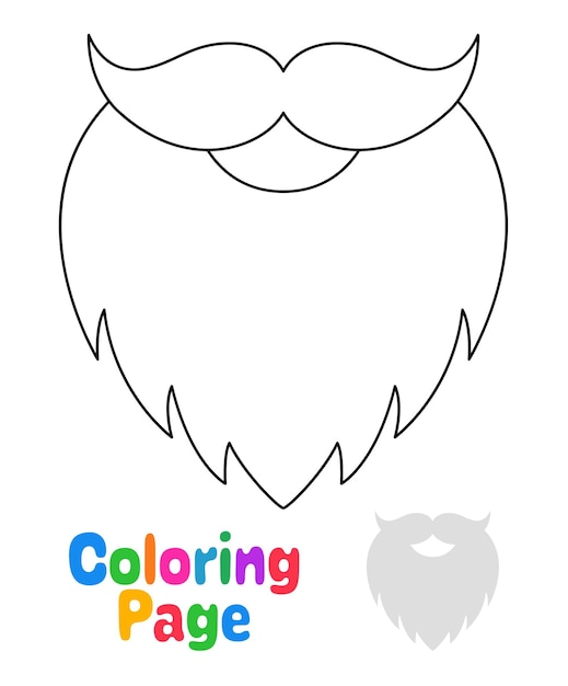 Premium vector coloring page with beard for kids