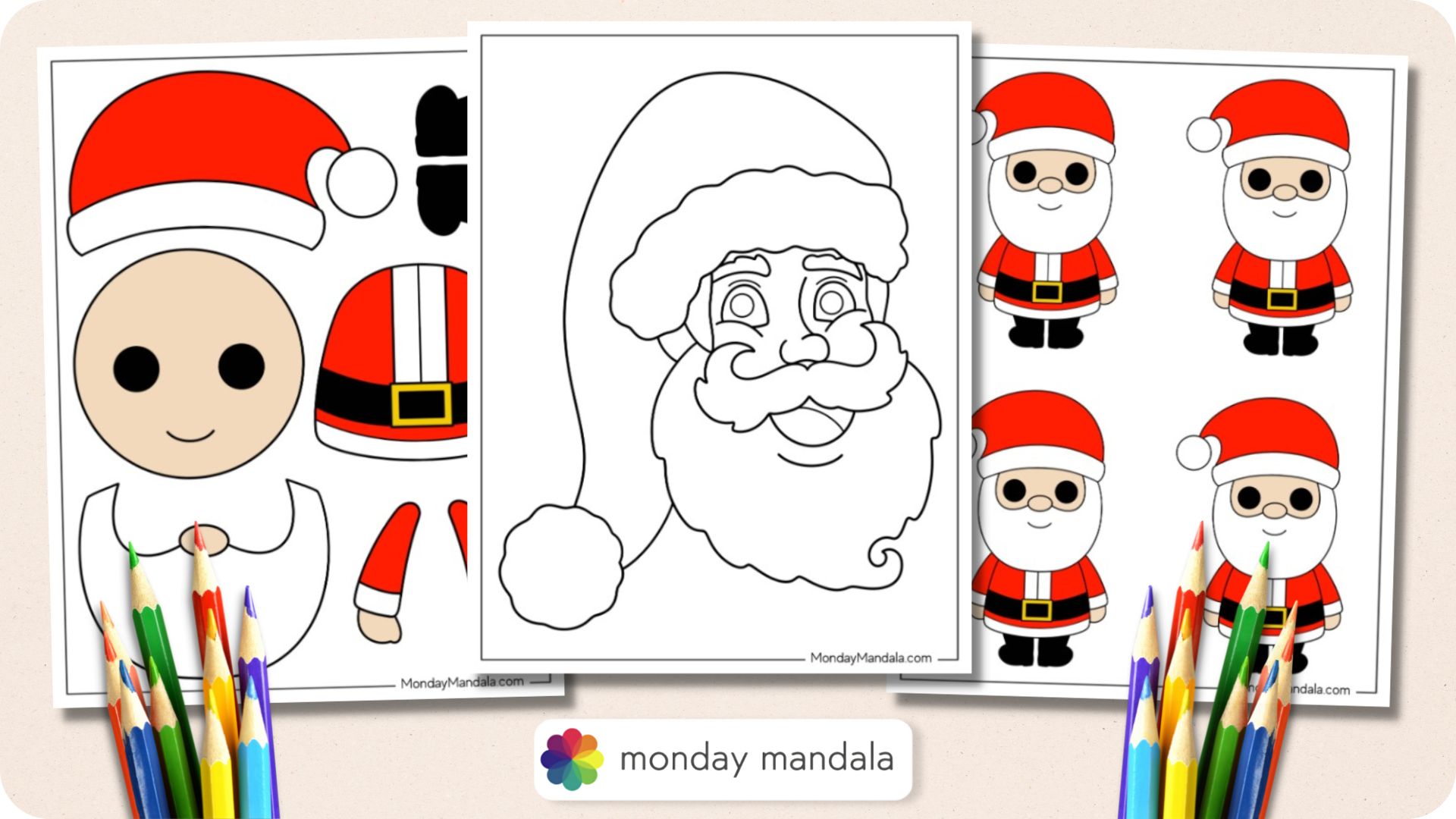 Santa templates free pdf printables