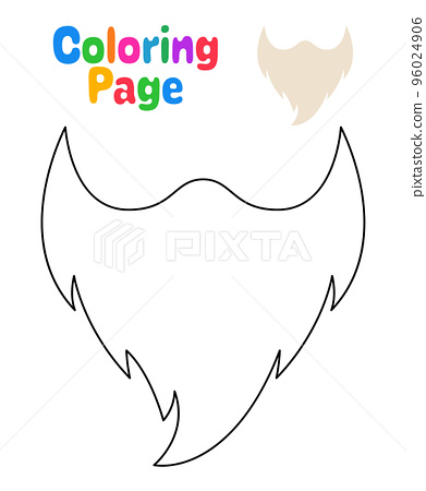 Coloring page with beard for kids