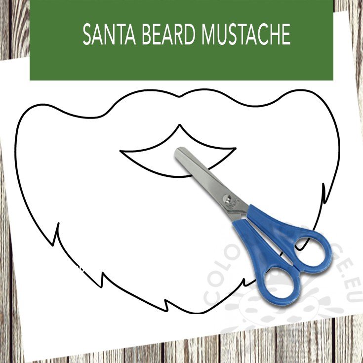 Santa beard mustache template coloring page