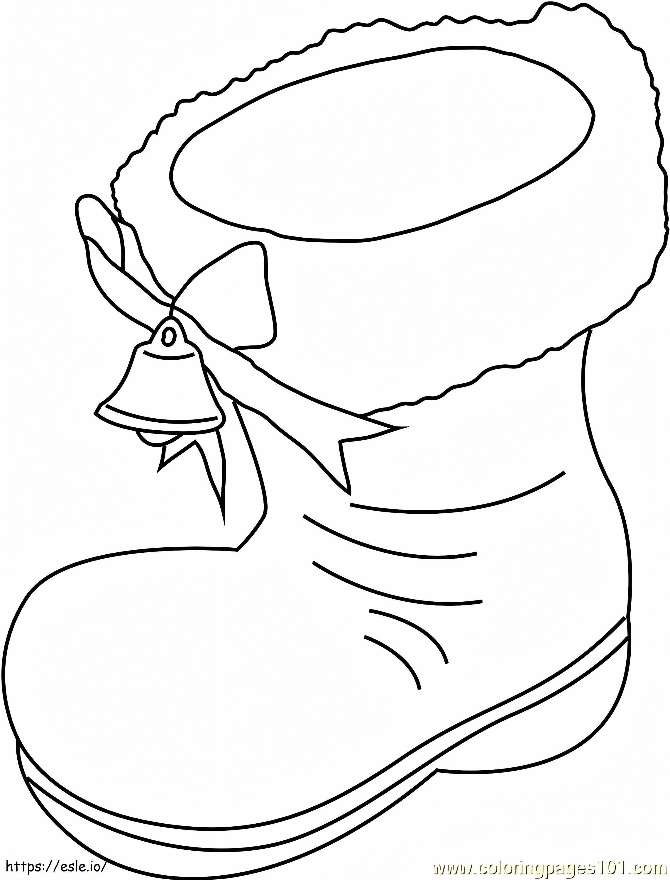 Santa shoes coloring page