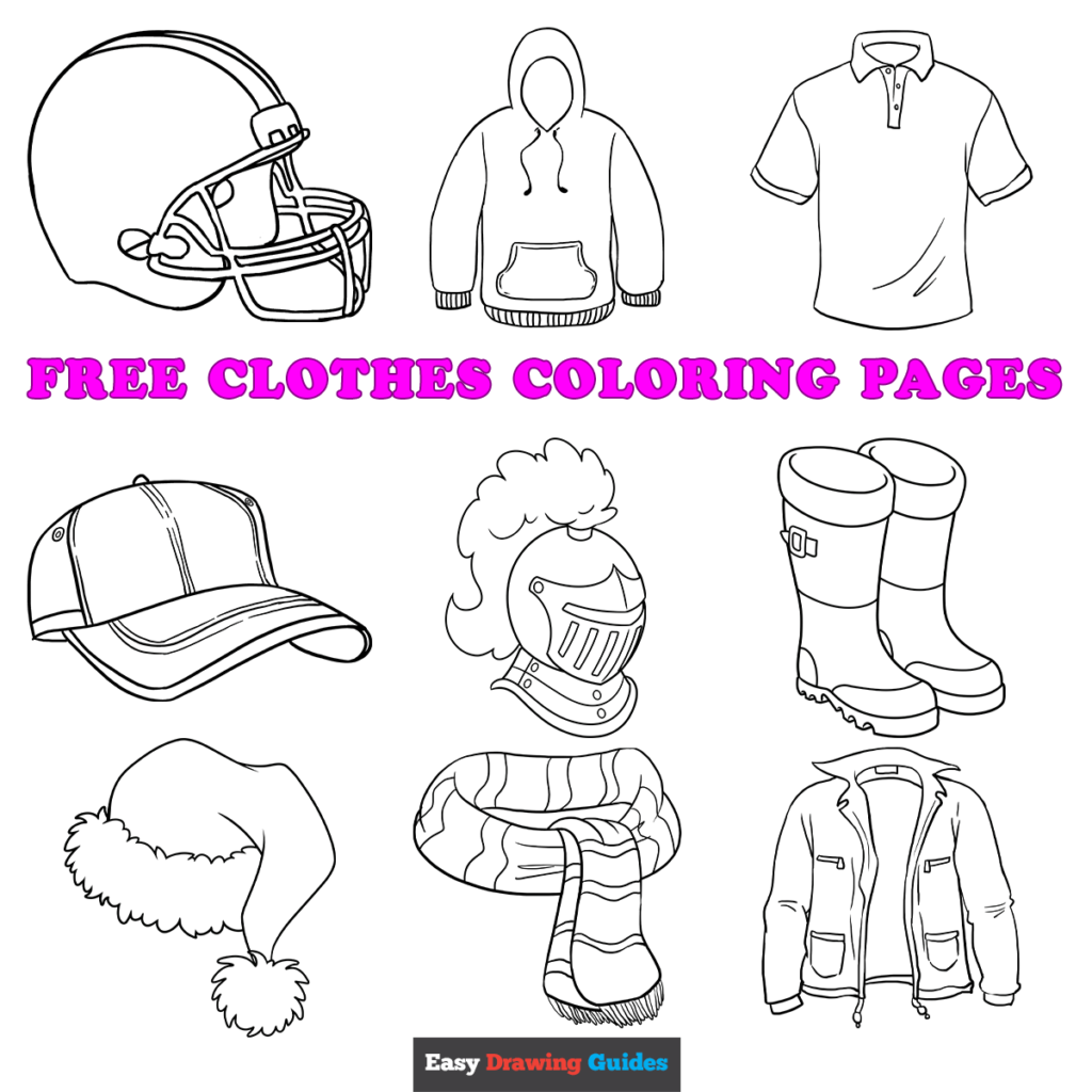 Free printable clothes coloring pages for kids