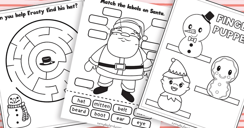 Free printable christmas activity pages for kids sunny day family