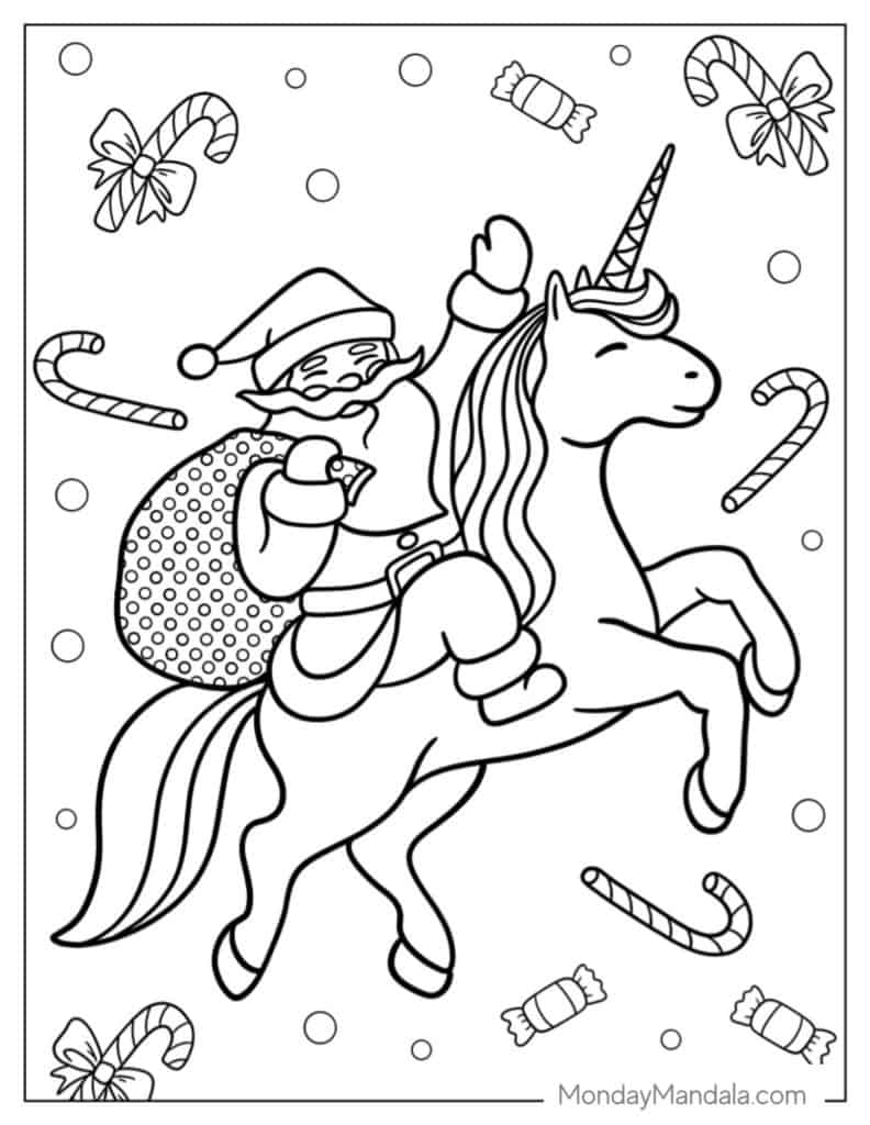 Santa coloring pages free pdf printables