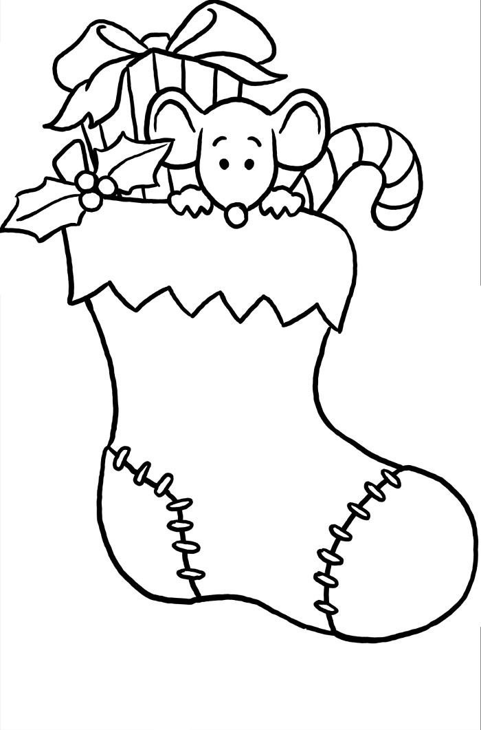 Christmas stocking coloring pages