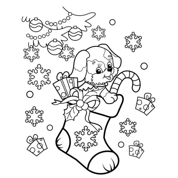 Christmas colouring page vector images