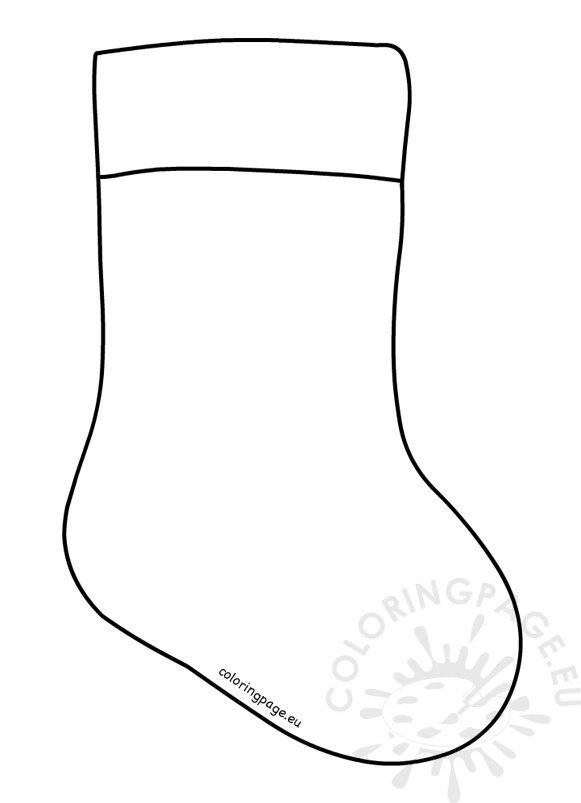 Christmas stocking template printable coloring page