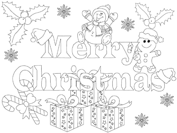 Christmas colouring page