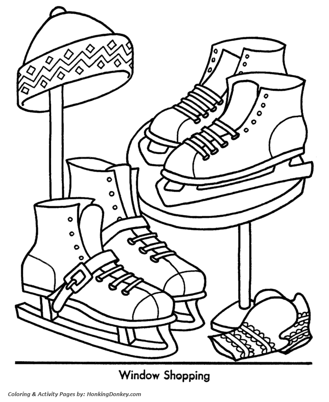 Christmas shopping coloring pages