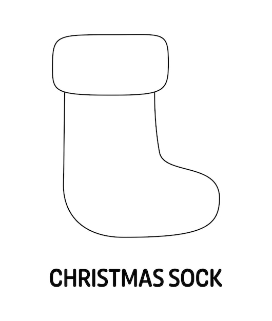 Premium vector coloring page with christmas sock for kids