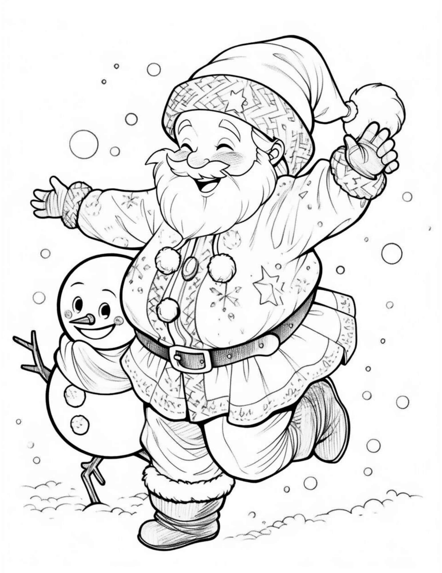 Cheerful christmas coloring pages for kids and adults