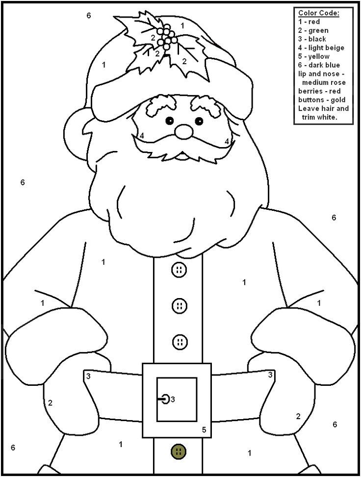 Free printable christmas color by number pages