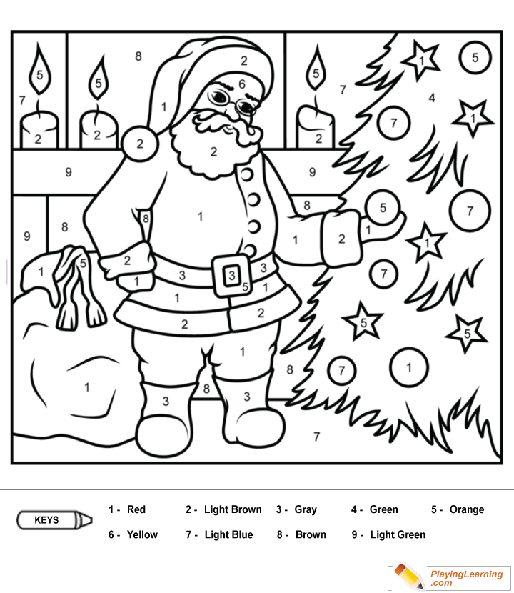 Coloring by numbers to santa free coloring by numbers to santa