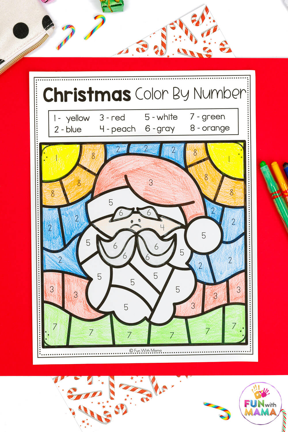 Christmas color by number worksheets