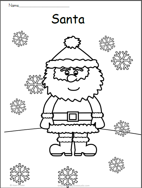 Santa coloring page made by teachers