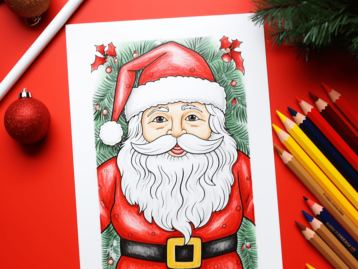 Santa coloring pages free printable sheets