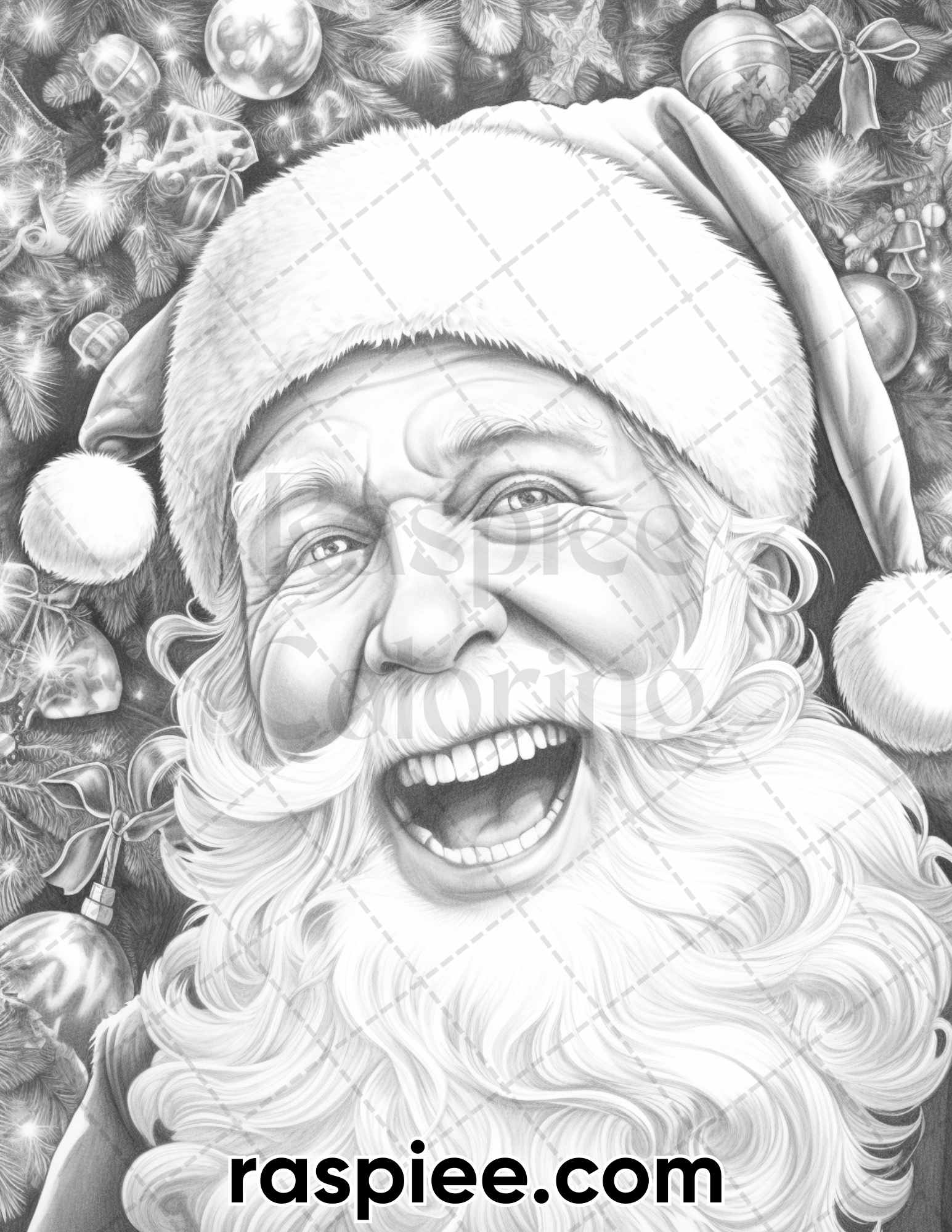 Christmas santa claus grayscale coloring pages for adults printabl â coloring