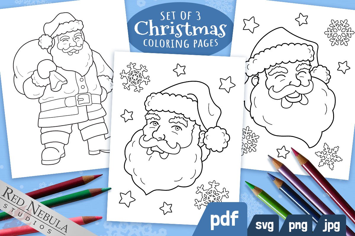 Santa claus coloring pages christmas coloring book art