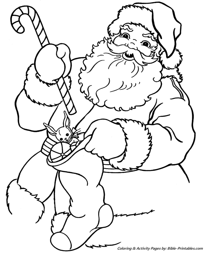 Santa christmas coloring pages