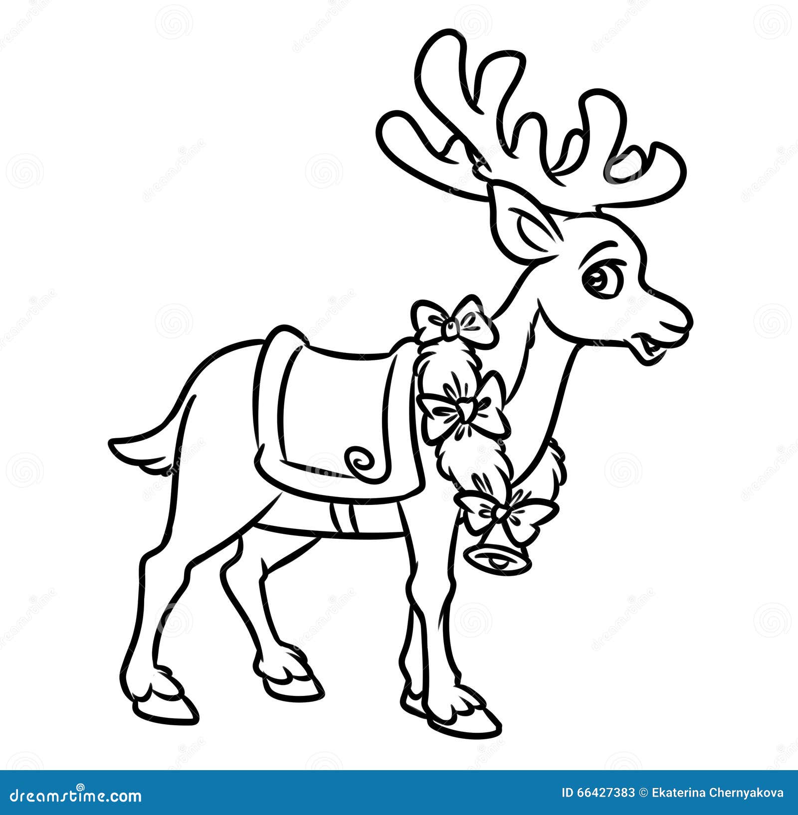 Christmas santa reindeer coloring pages stock illustration