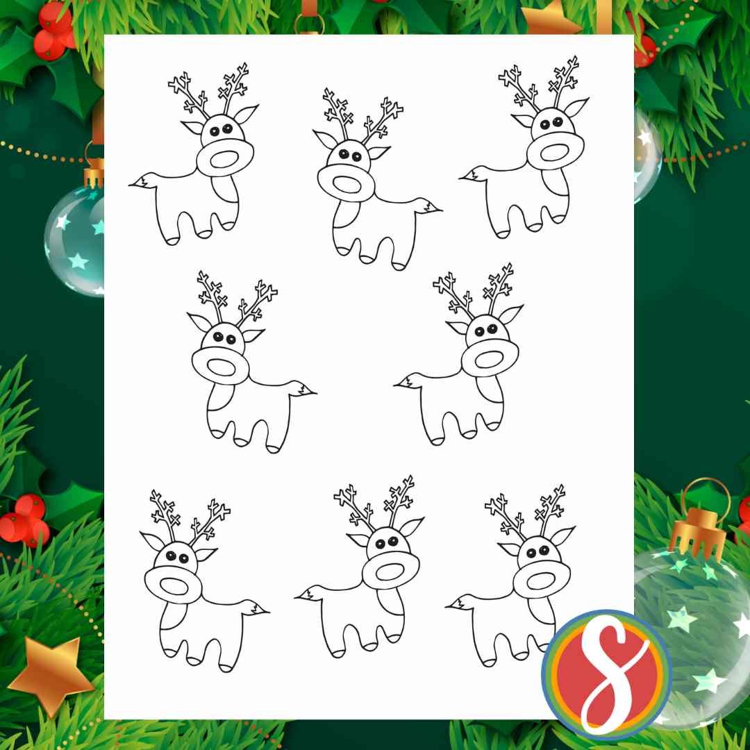 Free reindeer christmas coloring pages â stevie doodles