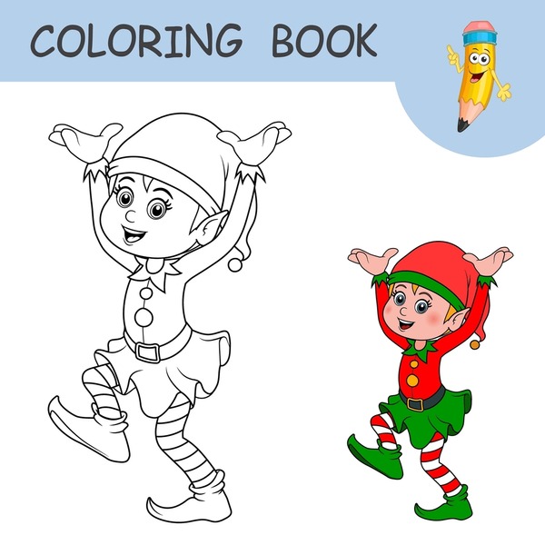 Thousand christmas coloring book sample royalty