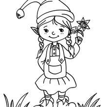 Christmas girl elf coloring pages