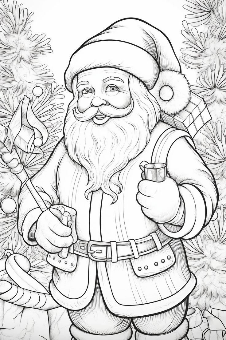 Santa claus coloring pages for kids adults in santa coloring pages coloring pages christmas coloring pages